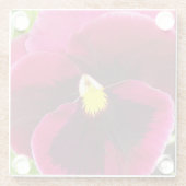 パープルかわいらしパンシーフローラ ガラスコースター (裏面)