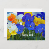 パープルかわいらしパンジーフローラ写真ありがとう ポストカード (正面/裏面)
