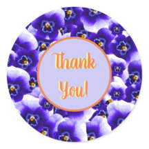 パープルかわいらしパンジー柄ありがとう