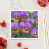 パープルかわいらしパンジー スタンダードランチョンナプキン (インサイチュ)
