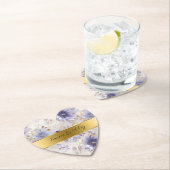 パープルかわいらしパール金ゴールドフローラ結婚ズ ペーパーコースター (インサイチュ)