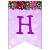 パープルかわいらしフェアリーの女の子バースデーパーティバナー バンティングフラッグ (第2の旗)