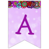 パープルかわいらしフェアリーの女の子バースデーパーティバナー バンティングフラッグ (第3の旗)