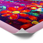 パープルかわいらしフェスティバルクリスマスオーナメント平和 ポスター (角)