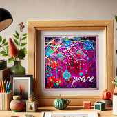 パープルかわいらしフェスティバルクリスマスオーナメント平和 ポスター