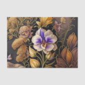 パープルかわいらしフラワーアールデコイラストレーション 薄葉紙 (正面)