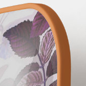 パープルかわいらしフラワープリント ピックルボールラケット (左詳細)