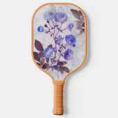 パープルかわいらしフラワープリント ピックルボールラケット (裏面)