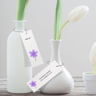 パープルかわいらしフラワーホワイトプライスラベル