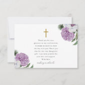 パープルかわいらしフローラの確認 サンキューカード (正面)