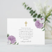 パープルかわいらしフローラの確認 サンキューカード (スタンド正面)