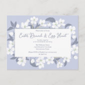 パープルかわいらしフローライースターブランチ招待状 ポストカード (正面)