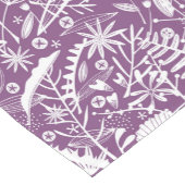 パープルかわいらしフローラシルエット植物学 ショートテーブルランナー (コーナー)