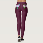 パープルかわいらしフローラデザイン レギンス (裏面)