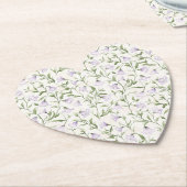 パープルかわいらしフローラブライダルシャワー ペーパーコースター (アングル)