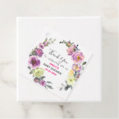 パープルかわいらしフローラリースサンキューベイビーシャワー フェイバータグ (インサイチュ)