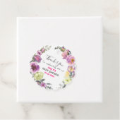 パープルかわいらしフローラリースサンキューベイビーシャワー フェイバータグ (インサイチュ)