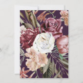 パープルかわいらしフローラ卒業写真のお知らせ 案内状 (裏面)