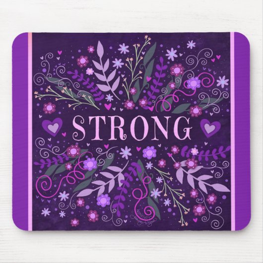 パープルかわいらしフローラ強インスパイア度のインスピレーション マウスパッド (正面)