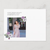 パープルかわいらしフローラ確認ありがとう写真 ポストカード (裏面)