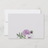 パープルかわいらしフローラ確認写真ありがとう サンキューカード (裏面)