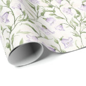 パープルかわいらしフローラ誕生日 ラッピングペーパー (ロールコーナー)