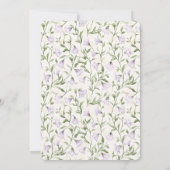 パープルかわいらしフローラ誕生日 招待状 (裏面)