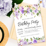 パープルかわいらしフローラ60th誕生日パーティー 招待状<br><div class="desc">この60歳の誕生日パーティエレガントーの招待でフェミニン特別な女性を尊重する。誕生祝い詳細は上下の紫色のフローラに囲ま縁どれる。フローラ素子は深い緑色の葉層である。デザインの間伝統的に、開いた風通しの良い植物性の葉と文字与えはバイブコンテンポラリーだ。このアイテムはパープル素朴フローラ植物第60回誕生日コレクションの一部である。</div>