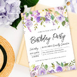 パープルかわいらしフローラ70th誕生日パーティー 招待状<br><div class="desc">この70歳の誕生日パーティエレガントーの招待でフェミニン特別な女性を尊重する。誕生祝い詳細は上下の紫色のフローラに囲ま縁どれる。フローラ素子は深い緑色の葉層である。デザインの間伝統的に、開いた風通しの良い植物性の葉と文字与えはバイブコンテンポラリーだ。このアイテムはパープル素朴フローラ植物第70回誕生日コレクションの一部である。</div>