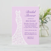 パープルかわいらしブライダルシャワーへの招待 招待状 (スタンド正面)