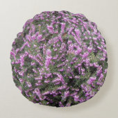 パープルかわいらしヘザーフローラ ラウンドクッション (正面)
