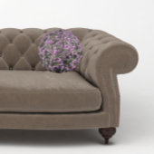 パープルかわいらしヘザーフローラ ラウンドクッション