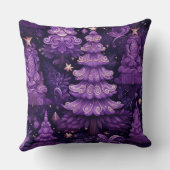 パープルかわいらしホリデークリスマスオーナメントツリー クッション (裏面)