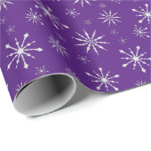 パープルかわいらしホリデースノーフレークラップ紙 ラッピングペーパー (ロールコーナー)