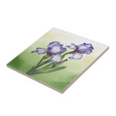 パープルかわいらしホワイトアイリスガーデンフラワーアート タイル (側面)