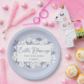 パープルかわいらしホワイトフローライースターカスタムパーティー ペーパープレート (パーティー)