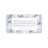 パープルかわいらしホワイトフローライースター差出人住所 ラベル (正面)