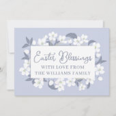 パープルかわいらしホワイトフローライースター恵みカスタム カード (正面)