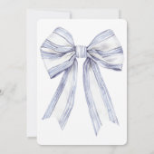 パープルかわいらしホワイトボウ誕生日 招待状 (裏面)