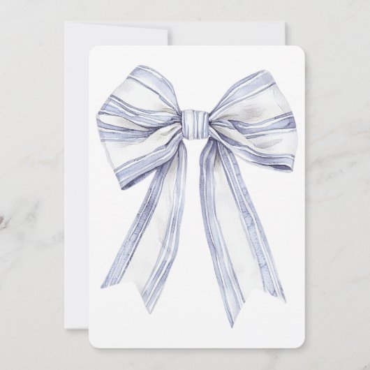 パープルかわいらしホワイトボウ誕生日 招待状 (裏面)