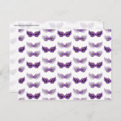 パープルかわいらしマスカレードマスクマルディグラ ポストカード (正面/裏面)