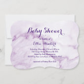 パープルかわいらしマーブルベビーシャワー招待状 招待状 (正面)