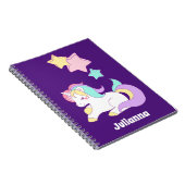 パープルかわいらしユニコーンのギフトアイディア、かわいいユニコーン ノートブック (右側)