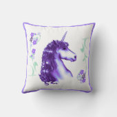 パープルかわいらしユニコーン装飾用クッション クッション (裏面)