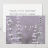 パープルかわいらしラベンダーフラワーフラットサンキューカード サンキューカード (正面/裏面)