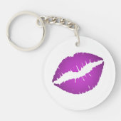 パープルかわいらしリッグラデーションプスティックキス キーホルダー (正面)