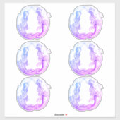 パープルかわいらしヴィンテージ人魚航海の シール (シート)