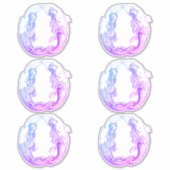 パープルかわいらしヴィンテージ人魚航海の シール (正面)