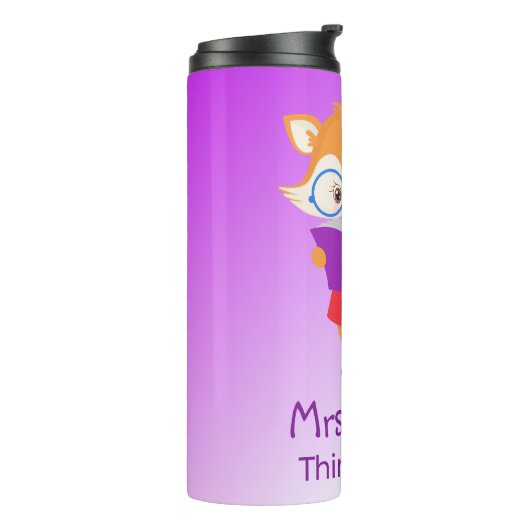 パープルかわいらし先生ギフトキツネ タンブラー (回転左)