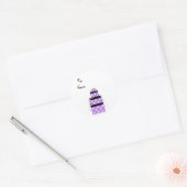 パープルかわいらし包まれたパッケージ ラウンドシール (封筒)